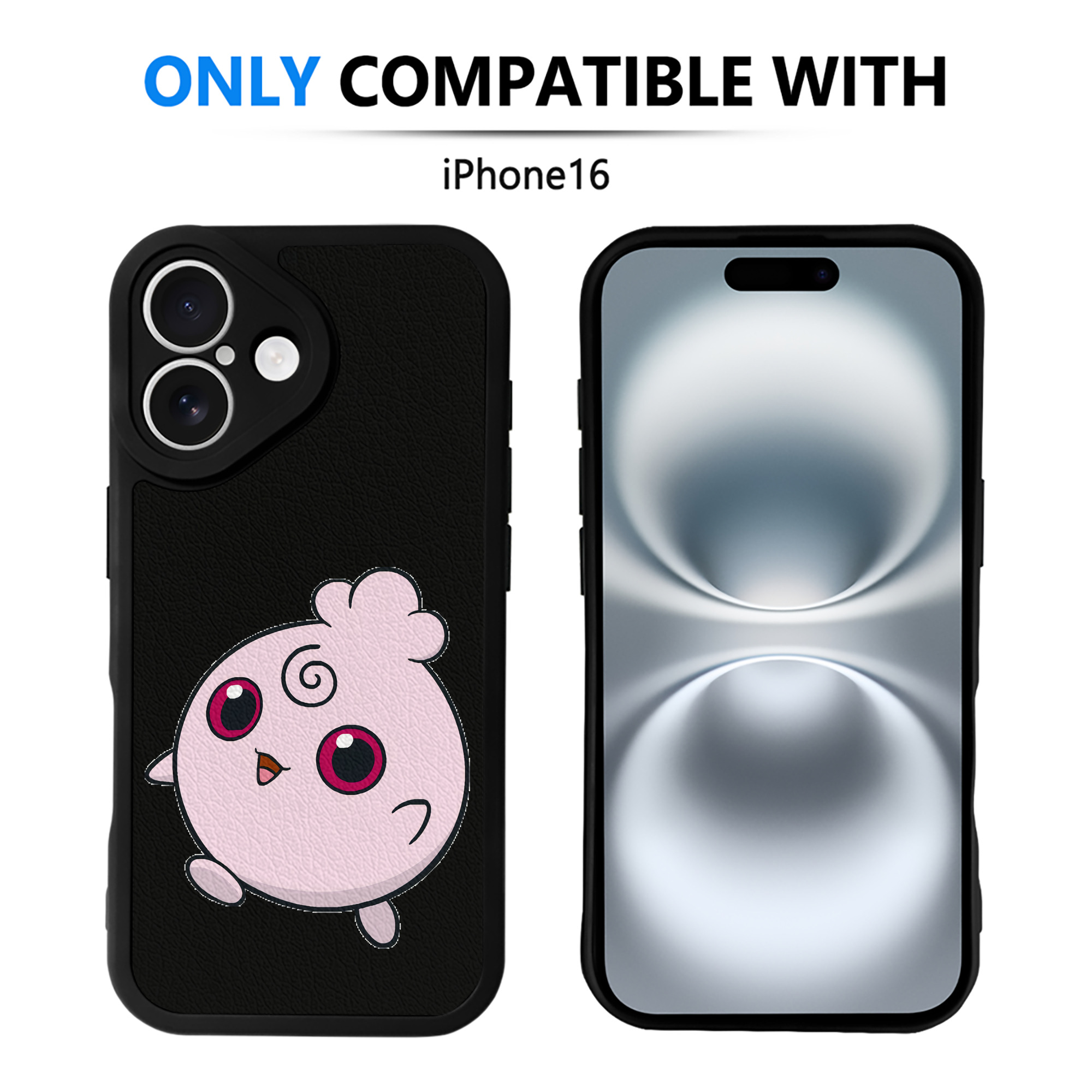 （画像用） ポケットモンスター Pokémon 【iPhone 16シリーズ対応】シリコンスマホケース（レザー調） 材質：シリコン